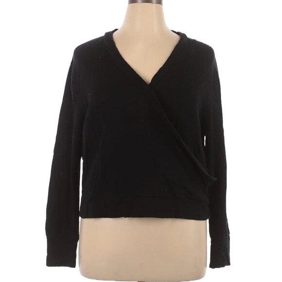 J Crew 100% Cotton Long Sleeve Wrap Top XL - Picture 1 of 2